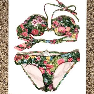Zara Floral Printed Retro Bikini Swimsuit